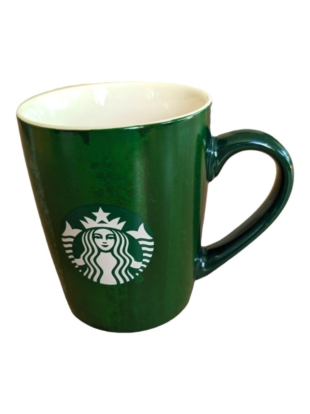 Starbucks 2021  10oz Mug Green w/Vertical Brushstrokes LOGO MERMAID Siren